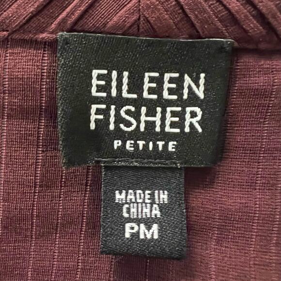 Eileen Fisher petite women’s plum eggplant silk 2 coordinated piece set jacket - Picture 5 of 10